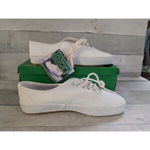 Womens White Leather Sneakers Size 9 Docs Casual Lace-Up Flat Sole Shoes New